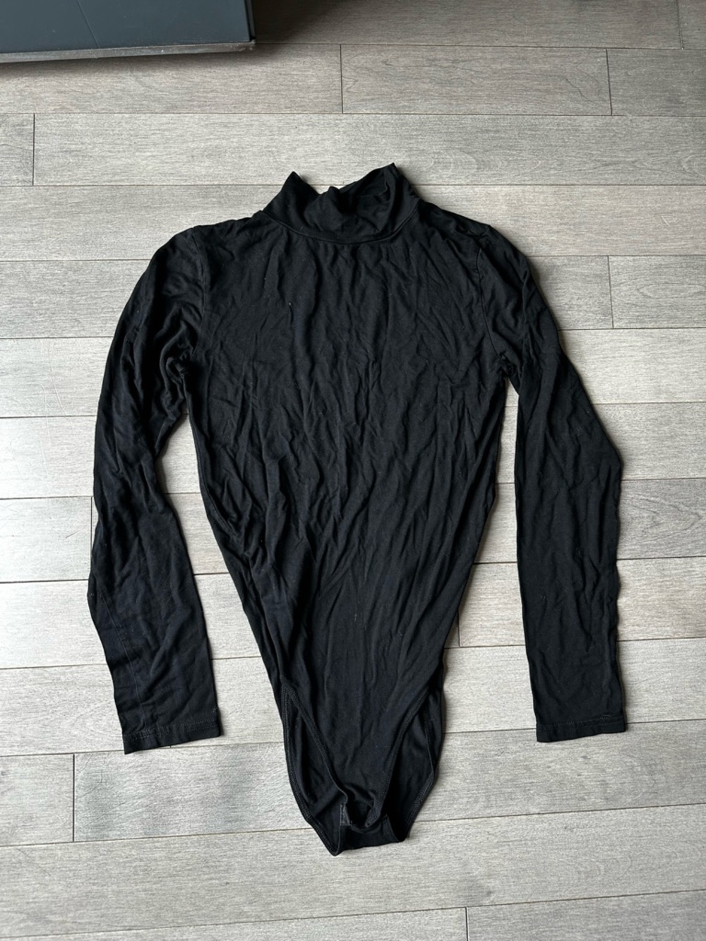 High Neck Bodysuit Fitted Long Sleeve Women's Snap Mangopop One Piece Medium